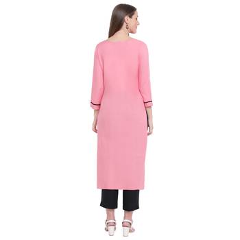 Pink printed rayon kurtas-and-kurtis 2