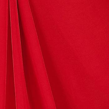 red plain georgette saree with blouse 3
