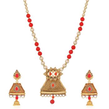 Red pearl necklace-sets 1