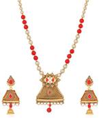 Red pearl necklace-sets