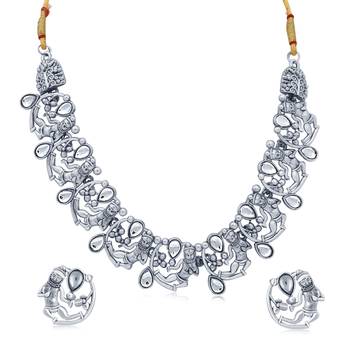 Silver diamond chokers 1