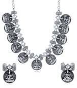 Silver diamond collar-necklace