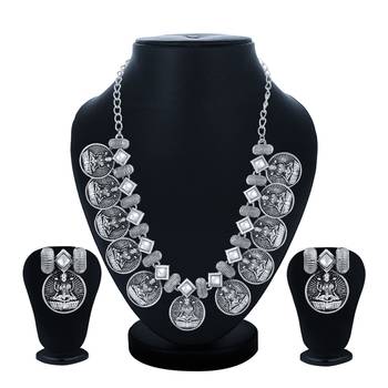 Silver diamond collar-necklace 4