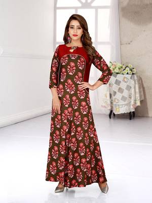 Multicolor printed rayon kurtis 1