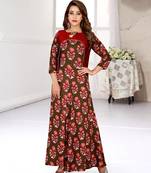 Multicolor printed rayon kurtis