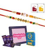 Chocolate Gift Hamper with Set of 2 Rakhi and Photo frame Box for Brother