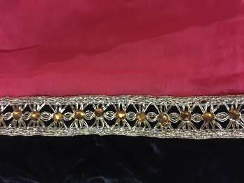 Dark Blue Embroidered Art Silk Unstitched Lehenga 4