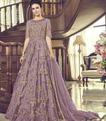 Lavender embroidered net salwar