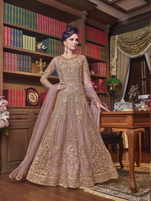 Pink embroidered net salwar 1