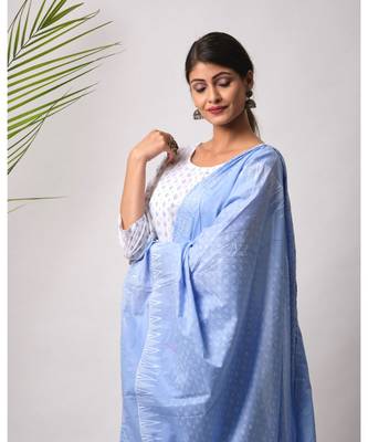 White hand block printed cotton kurtis 3