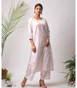 White hand block printed cotton kurtis