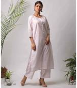 White hand block printed cotton kurtis