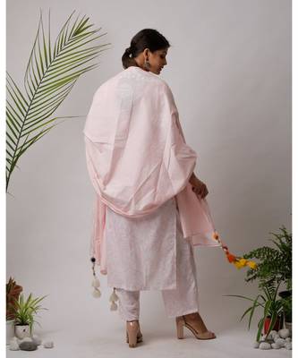 White hand block printed cotton kurtis 1