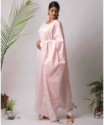 White hand block printed cotton kurtis 4