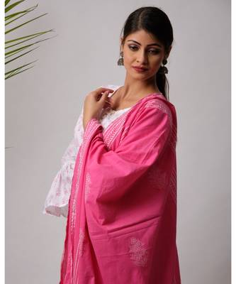 White hand block printed cotton kurtis 3