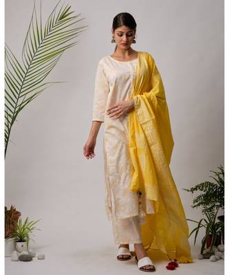White hand block printed cotton kurtis 1
