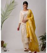 White hand block printed cotton kurtis