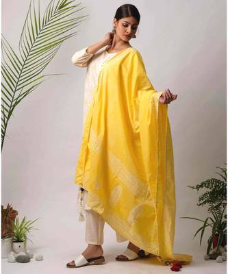 White hand block printed cotton kurtis 2
