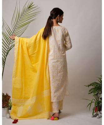 White hand block printed cotton kurtis 3