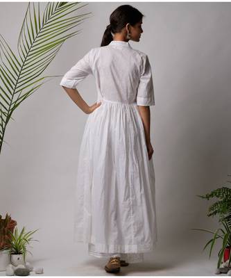 White hand block printed cotton kurtis 4