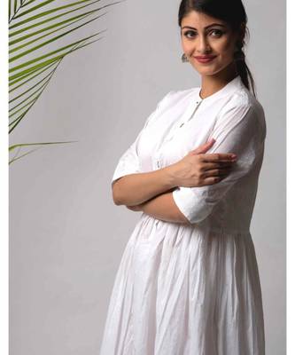 White hand block printed cotton kurtis 3