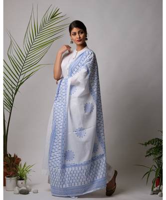 White hand block printed cotton kurtis 2