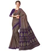 9blings Blue printed cotton saree with blouse