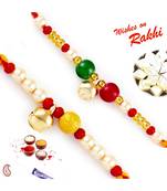 Set Of 2 Beads Mauli Thread Rakhi