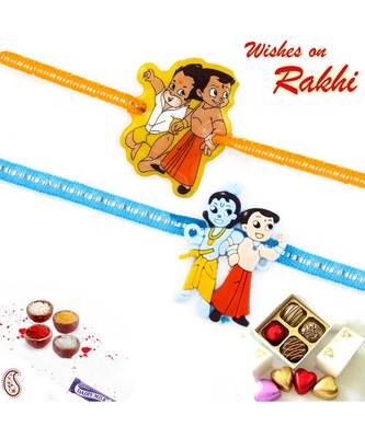 Set Of 2 Embellished Band Krishna & Balram Kids Rakhi 1