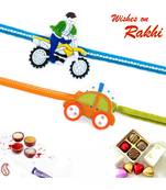 Set Of 2 Lovely Motif Kids Rakhi