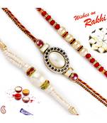 Set Of 3 Stylish Design Pearl Rakhi