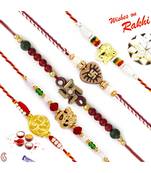 Set Of 5 Divine Motif Mauli Rakhi