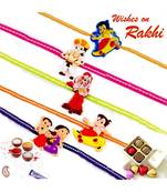 Set Of 5 Cute Chhota Bheem Motif Kids Rakhi