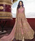 Pink embroidered net salwar