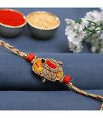 Brown Elephant Motif Zardosi Rakhi