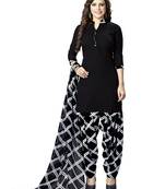 Black Printed  Women's Unstitched Salwar Suits dress material with Dupatta