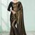 Gold plain silk saree with blouse