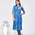 Women's Blue Denim Cotton Preety Designer Kurtis