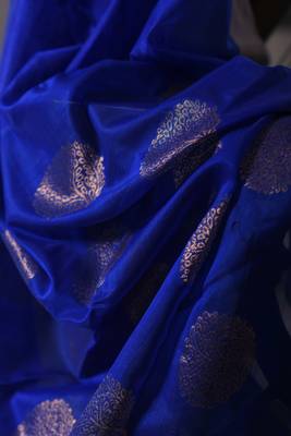 Ink blue chanderi saree 4