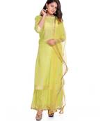 green gota cotton silk stitched readymade suits