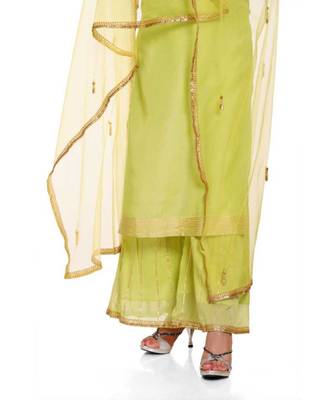 green gota cotton silk stitched readymade suits 3