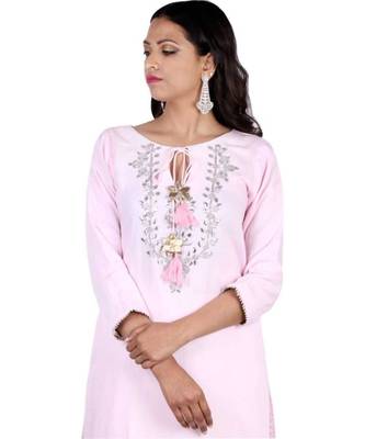 pink embroidered cotton silk stitched readymade suits 4