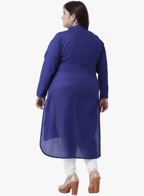 Women's Navy Blue Embroidered Kurtas 3