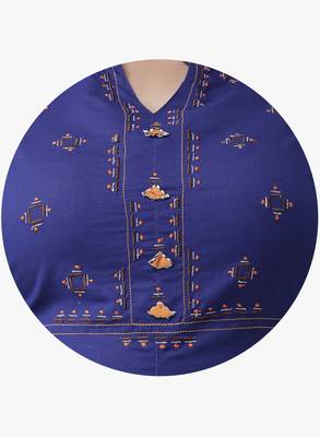Women's Navy Blue Embroidered Kurtas 5