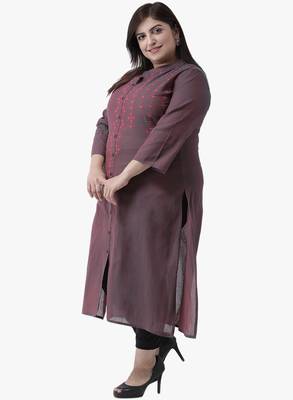 Women's Pink Embroidered Kurtas 2