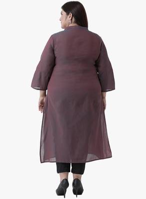 Women's Pink Embroidered Kurtas 3