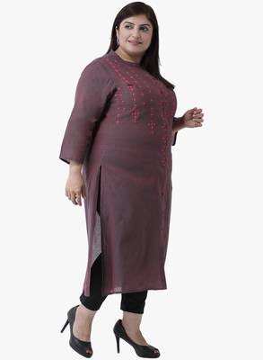 Women's Pink Embroidered Kurtas 4