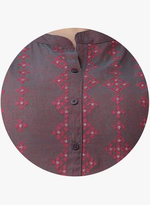 Women's Pink Embroidered Kurtas 5