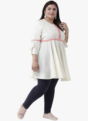 Women's White Printed Tunics 4