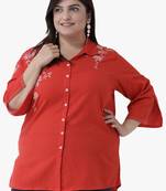 Women's Red Embroidered Tunics